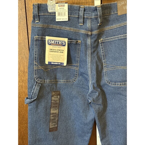 Smith's Workwear - Stretch Carpenter Jeans - Relaxed Fit - Men's Size 34x32 - Picture 2 of 5